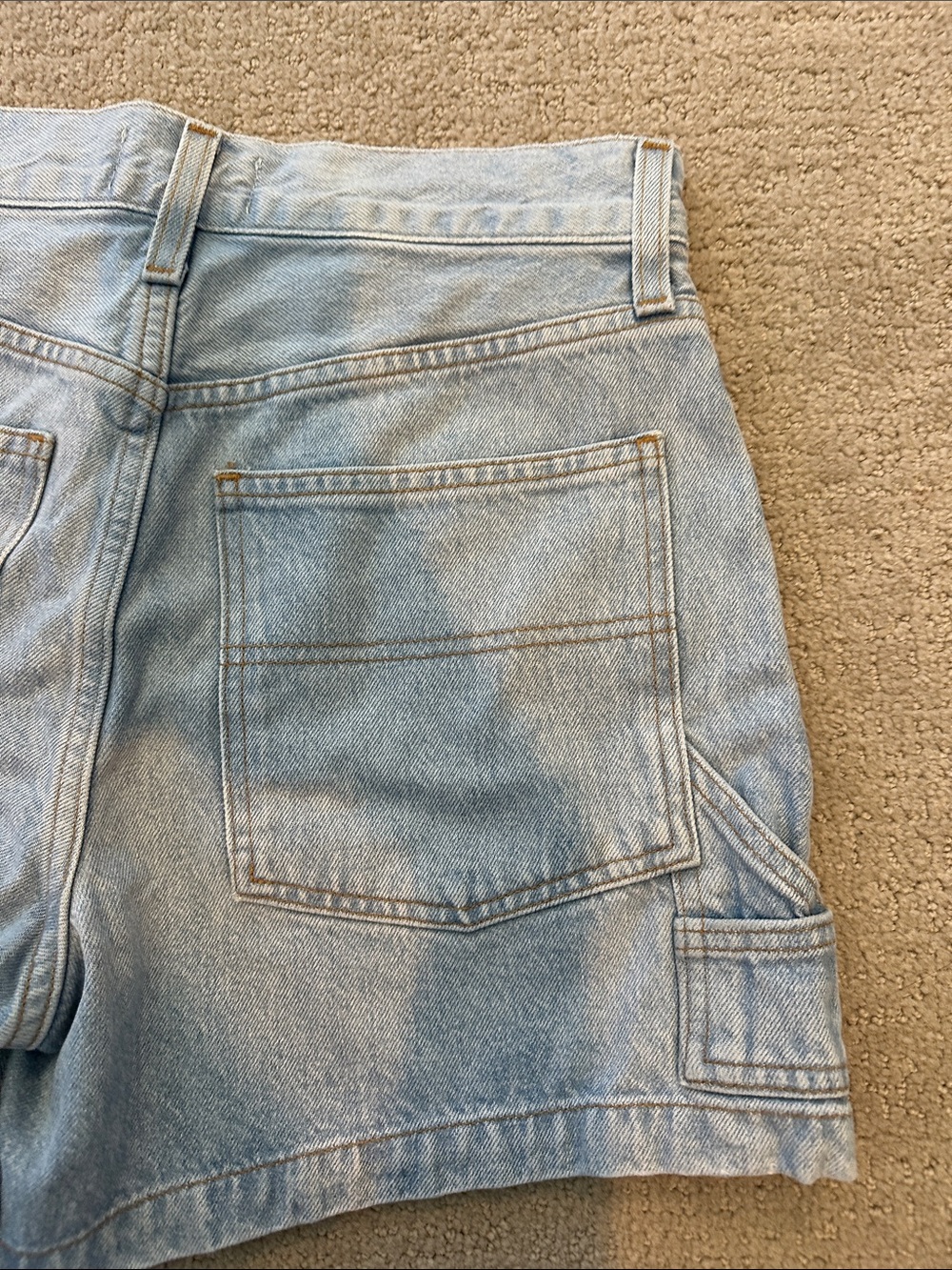 Agolde Light Blue High-Rise Denim Shorts - Picture 4 of 4